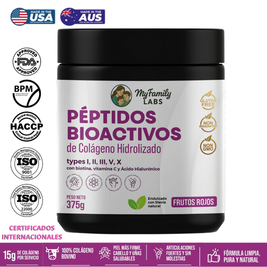 Péptidos Bioactivos de Colágeno Hidrolizado ®Fórmula Completa 7 en 1 | Biotina + Vitaminas  + Ácido Hialurónico